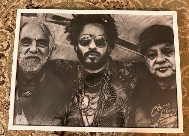 "Chong, Lenny, & Cheech" by Alfonso Apodaca $600