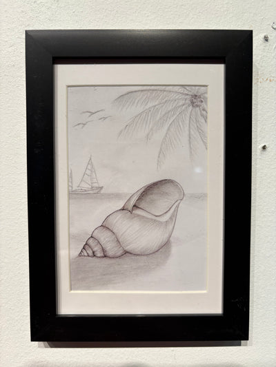 “Shell on the beach” by Alfonso Apodaca $100