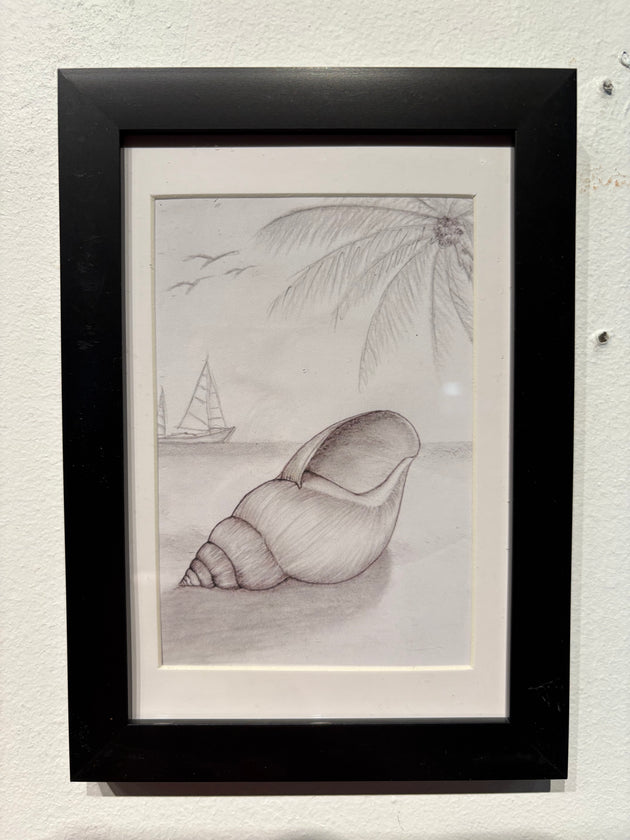 “Shell on the beach” by Alfonso Apodaca $100
