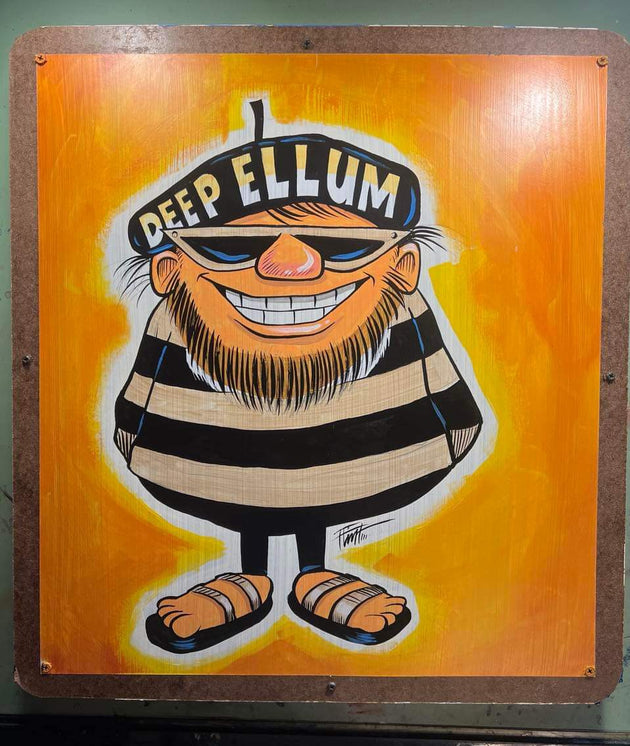 "Deep Ellum Beatnik" by William 'Bubba' Flint $200