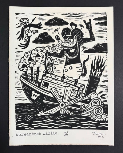 “Screamboat Willie“ by Jack Daw $75