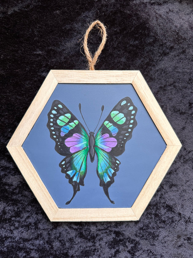 "Purple Spotted Swallow Tail" by Sarah Curl-Larson $50