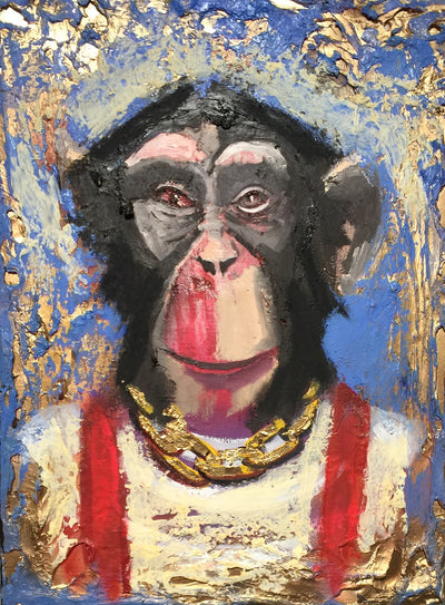 "Chimp with Red Suspenders" by Scott Dykema  $300