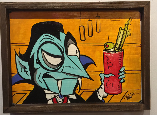 "Count Dracula drinks Bloody Mary" by William "Bubba" Flint $200