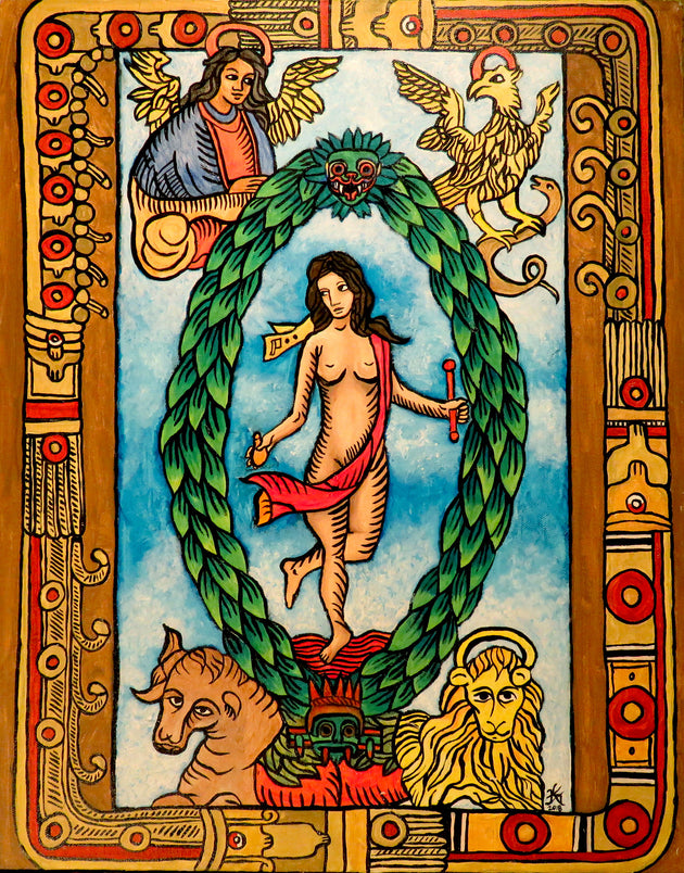"Mundo Azteca" by Karen Eliza Aguilar $280
