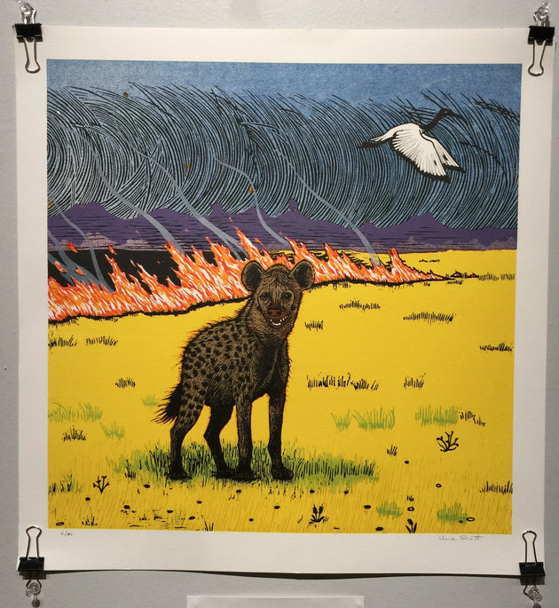 "Hyena, Namibian Triptych" by Una Scott