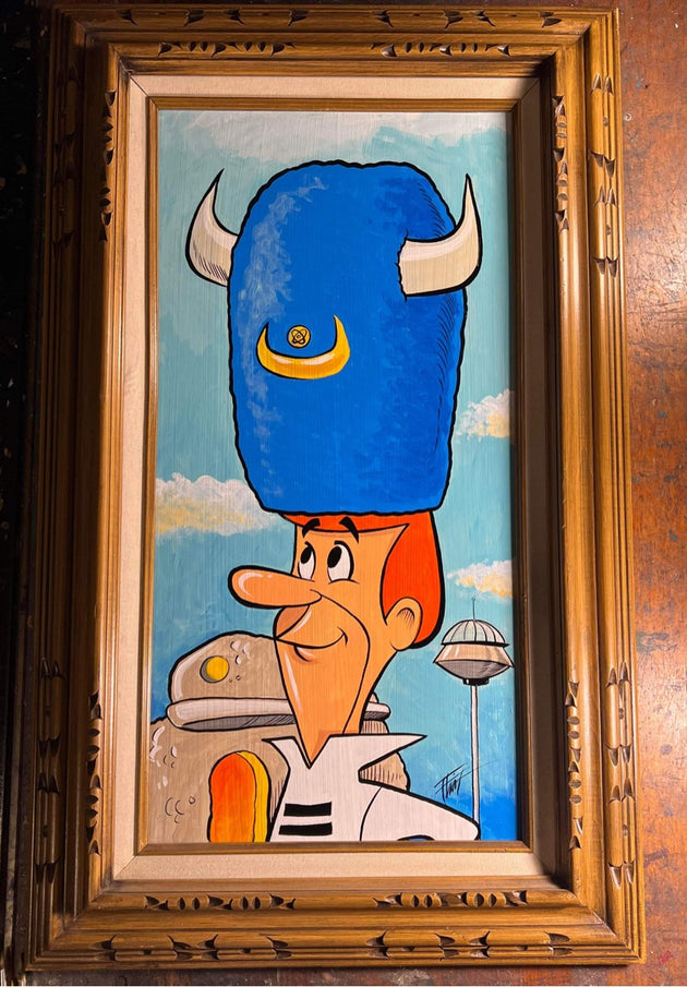 “Jetson in Bedrock” by William ‘Bubba’ Flint $250