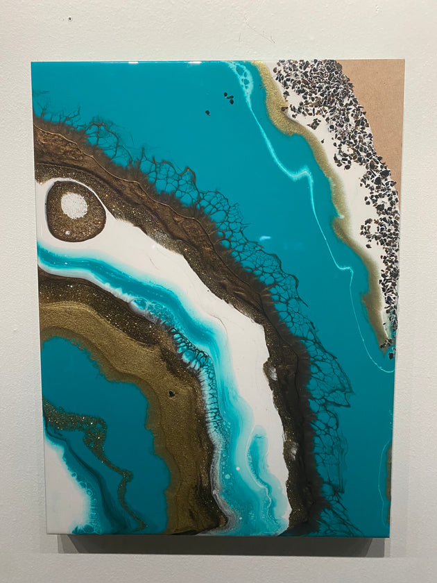 "Aqua Geode" by Artist Till Death $175